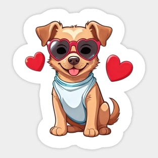 Valentine Puppy Sticker